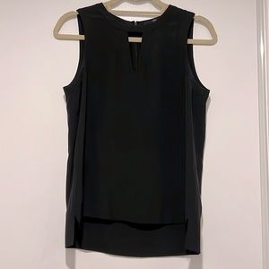 Tibi Black Silk Cutout Sleeveless Blouse